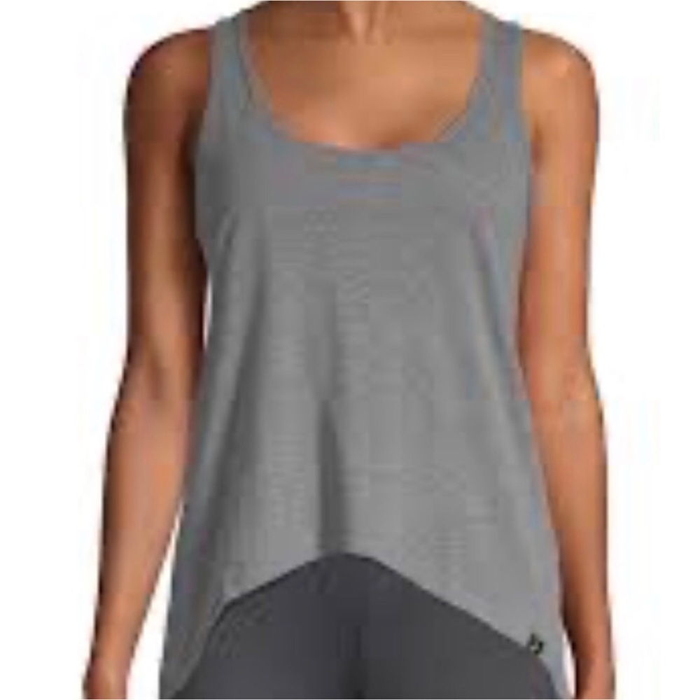 Gottex Gray Asymmetrical Breath Tank Top with Mesh Back